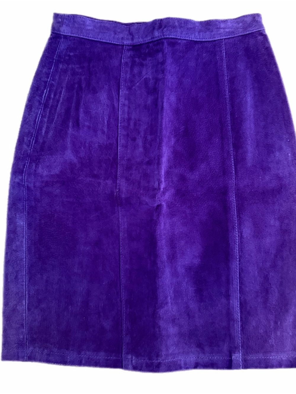 Vintage 80’s/90’s Purple 100% Genuine Suede Leather Pencil Skirt